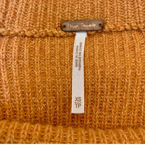 Free People Mock Neck Pullover Sweater Orange Zest Size XS - Picture 4 of 12